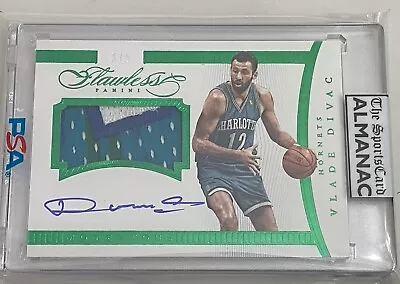 2014-15 Vlade Divac Flawless Momentous Emerald 4 Color Game Used Patch Auto 3/5 • $499.99