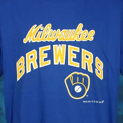 NWT Vintage 80s MILWAUKEE BREWERS T-Shirt LARGE Baseball Mlb Single Stitch • $25.49