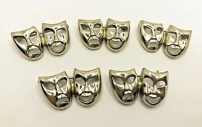 £7.99 • Buy 5 Silver Comedy & Tragedy Drama Theatre Masks Pin Badges
