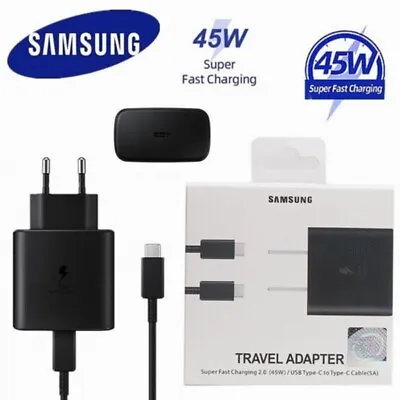 Original Samsung 45W Super Fast Charger Adapter Cable Galaxy Note 20 Ultra S22+ • $4.51