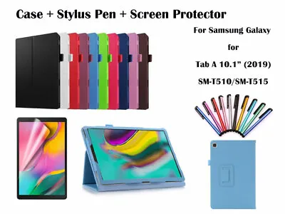  For Samsung Galaxy Tab A 10.1 (2019) Flip PU Leather Smart Case Cover T510 T515 • $5.65