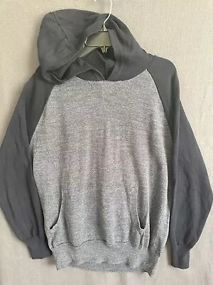 J. Crew Hooded Sweatshirt Men’s Size Large Blue Gray Block Crew Neck Long Sleeve • $11.25