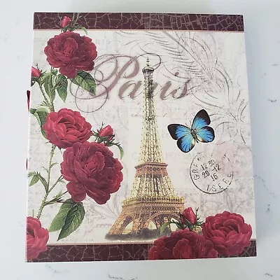 $12.99 • Buy NEW Paris Eiffel Tower Photo Album 180  6” X 4” Roses Butterflies