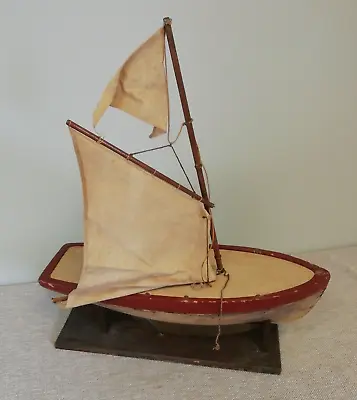 £119.99 • Buy Vintage Wooden Pond Yacht Brass Keel/Rudder + Sails Ideal Restoration Project