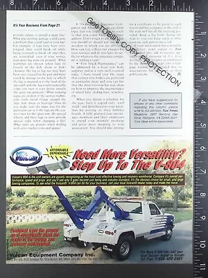 1996 ADVERTISEMENT For Vulcan V 804 Tow Truck Wrecker Recovery • $13.50