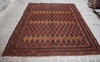 6'7 X 9 Handmade Afghan Tribal Mushvani Wool Area Rug 7x9 Persian Rug • $529