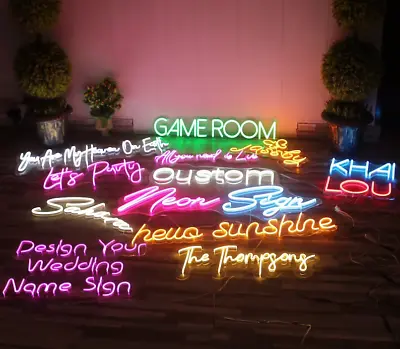 $25 • Buy Custom Neon Sign Name Neon Light Wedding LED Sign Personalized Sign Decor Neon