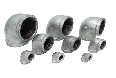 Galvanised Malleable Iron Elbow Pipe Fitting 6mm - 50mm (1/8  - 2 ) • £0.99