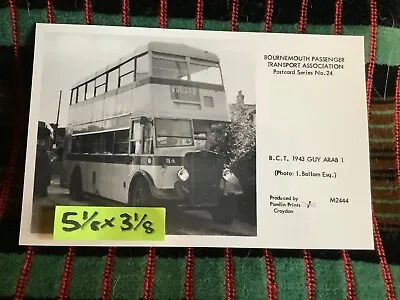 Bournemouth Bus Photo Bct 1943 Guy Arab  Bpta  Pamlin Prints Croydon . • £0.99