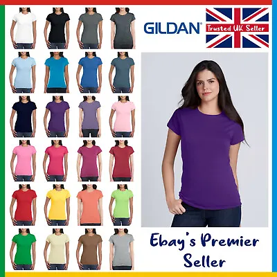 £2.99 • Buy Ladies Plain T-Shirt - Gildan Softstyle Tee - Womens New Value Blank - Cotton