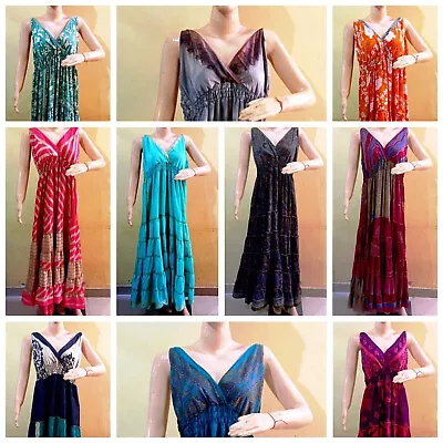 Indian Silk Dress For Women Work Magic Gown Dress  Wholesale Lot 5 PC • $102.84