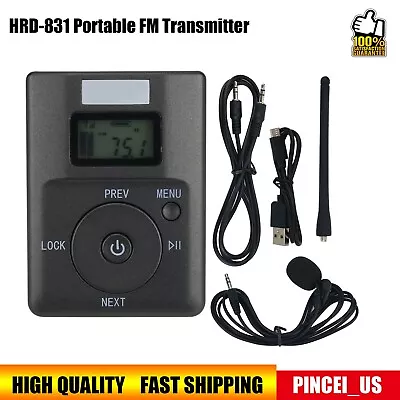 HRD-831 FM Transmitter Broadcast W/ Mic 500M Transmitting Support TF Card Micro • $36.75