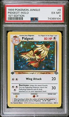 $60 • Buy 1999 Pokemon Jungle 1st Edition Pidgeot Holo 8/64 PSA 6