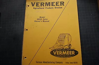 VERMEER 650E HAY BALER Parts Operator Maintenance Owner Manual Book CATALOG LIST • $27.97