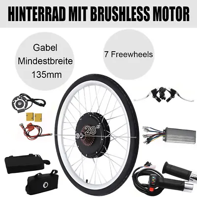 28  28Inch Rear Wheel Electric Bicycle Conversion Kit E Bike Motor Kit 1000w 48V • $176.70