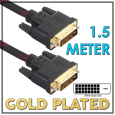 1.5m DVI To DVI Cable Male DVI-D For LCD Monitor Computer PC Projector DVD Cord • $4.98