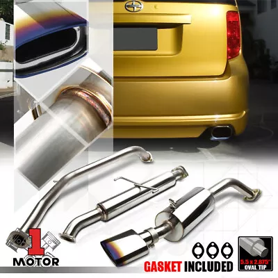 SS Catback Exhaust System 5.5 Oval Burnt Tip Muffler For 08-15 Scion XB E150 T2B • $146.96