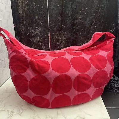 HUGE Marimekko Kivet Shoulder Bag Red Pink Circles • $149.99