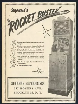 1945 Supreme Rocket Buster Coin-op Arcade Game Machine Photo Vintage Print Ad • $29.97