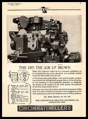 1927 The Cincinnati Milling Machine Company Automatic Millers Vintage Print Ad • $14.95