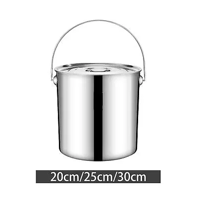 201 Stainless Steel Cooking Pot Large Cooking Pot Milk Bucket With Lid • $47.36