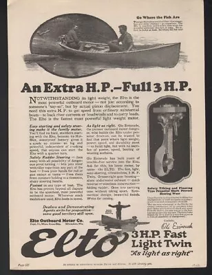 1923 Elto 3 H.p Outboard Marine Motor Engine Fish Sport Outdoor Twin Ad21623 • $29.95