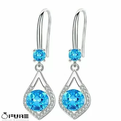 £4.99 • Buy Women Girls 925 Sterling Silver Shiny Teardrop Diamond Cut Dangle Drop Earrings