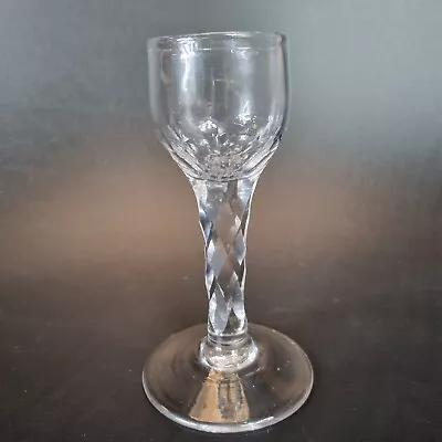 Antique 18th Century Drinking Glass With Faceted Stem • £95