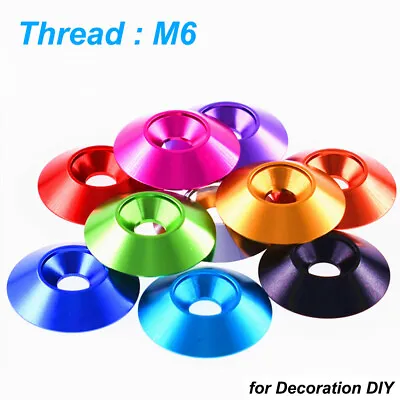 Colourful Washers Nuts Countersunk OD 25mm M6 Aluminum Alloy For Decoration DIY • £1.43