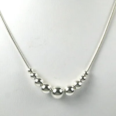 Multi Ball Sterling Silver Necklace - Inspired Cape Cod Jewelry 18  • $18
