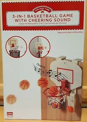 Holiday Time 3-in-1 Basketball Game W/Cheering Sound Novelty Gift Table Game • $19.99