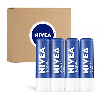 Pack Of 4 NIVEA Moisture Lip Care Balm With Shea Butter Jojoba And Avocado Oil • $13.99