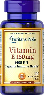 Puritan's Pride Vitamin E-180 Mg (400 IU) - 100 Softgels • $7.80