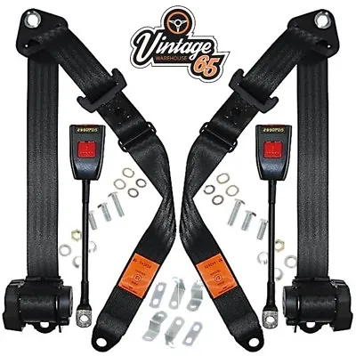 Vintage Warehouse 65 Front Pair 3 Point Inertia Fully Automatic Seat Belt Kit • $444.50