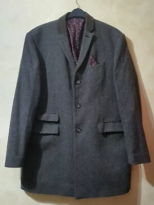 Men's Chesterfield Coat. Next. L. 42  Chest. Brown Tweed. Mid Length Overcoat. • £22.50