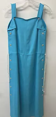 Courreges Vintage Blue Linen/Rayon Dress Size Sm AL-3 • $105