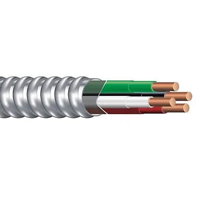 75' 12/4 Solid Copper Metal Clad Type MC Aluminum Armored Cable 600V • $190