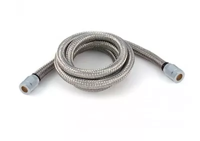 Vacuum Line Kit 7/32  I.D. X 26  Chrome End Covers Stainless Steel Braid Hose • $26