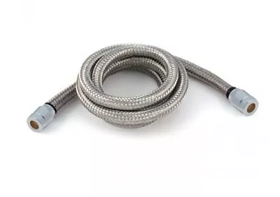 $32.99 • Buy Vacuum Line Kit 7/32  I.D. X 3' Chrome End Covers, Stainless Steel Braid Hose