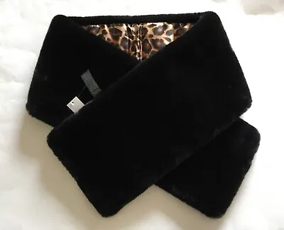 NEW White House Black Market Women's OS Black Faux Fur Puffer Stole NWT $79.00 • $14.99