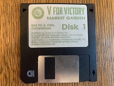 V For Victory Market Garden Game Pc Ms-dos 3.5  Floppy Disk(s) Near Mint Tested • $4.49