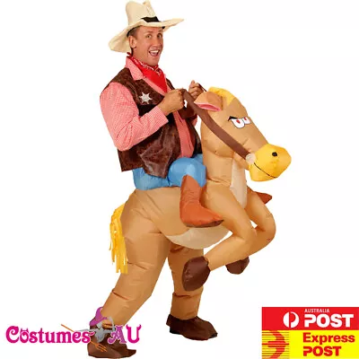 Mens Inflatable Horse Ride On Animal Rider Adult Costume Blow Up Party  • $37.99