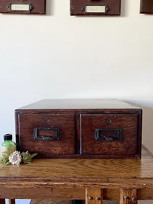 Antique Two Drawer Desktop Card Catalog • £237.54