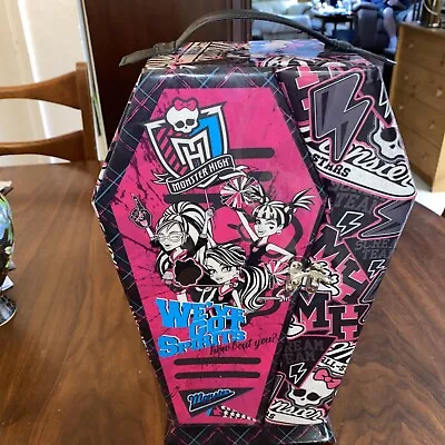 Monster High COFFIN SHAPE Storage Case For MAKE-UP  Or For Doll Accessories! • $20