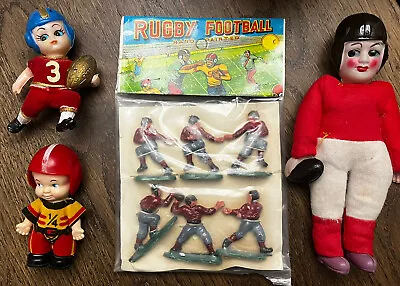 Football/Rugby Dolls Figurines From 30s-60s (Lot Of 4) • $14