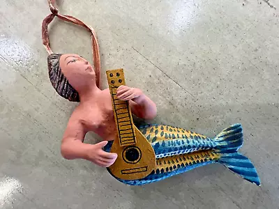 Carved Wooden Mermaid Ornament • $14.99