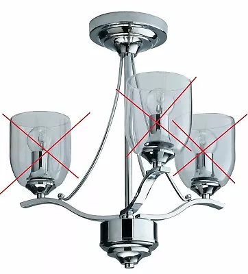 Argos Home Fae 3 Light Glass Ceiling Fitting(Glass Shades Not Included)7969601 R • £17.99