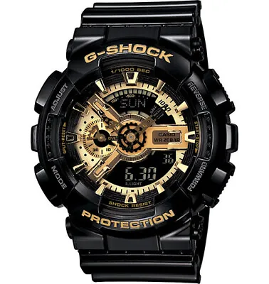 Casio G-Shock Analogue/Digital Mens Black/Gold Watch GA110GB-1A GA-110GB-1ADR • $199.90