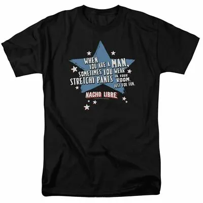 Nacho Libre Stetchy Pants T Shirt Mens Licensed Wrestling Movie Tee Black • $19.59