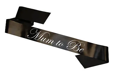 Black Mum To Be Sash Baby Shower 180cm Gift Present Sashes Mummy To Be • £4.95